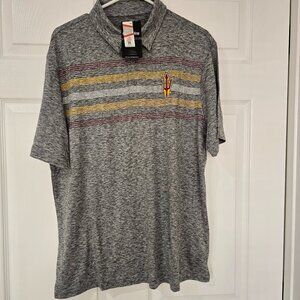 Arizona State Sun Devils Men's Captivating Brand Polo Shirt Gray Size Large‎ NWT